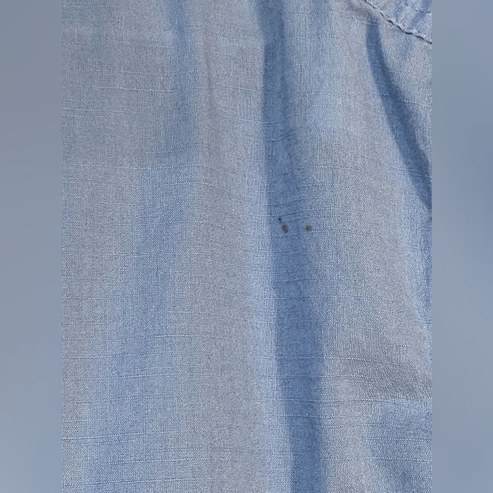 H & M Blue Short Sleeve Button Up Blue & White Tie Dye Shirt Size XL - Picture 6 of 6